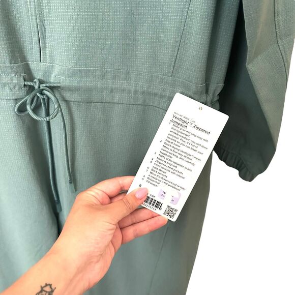 LULULEMON Ventlight Zippered Full Length Jumpsuit‎ Tidewater Teal NWT Sz 8 - Picture 6 of 8